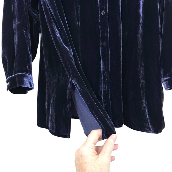 Eileen Fisher Velvet Tunic Top Purple XL - Picture 6 of 10